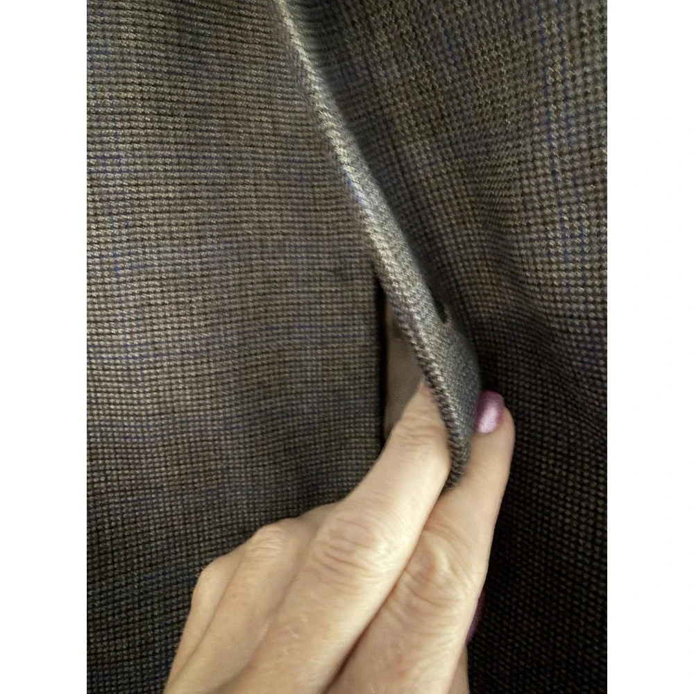 Lauren Ralph Lauren Blazer Sport Coat Mens 42L Brown Check Tweed Stretch‎ Jacket